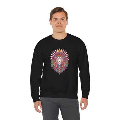 Crewneck Sweatshirt — Colorful Mandala Goddess Graphic