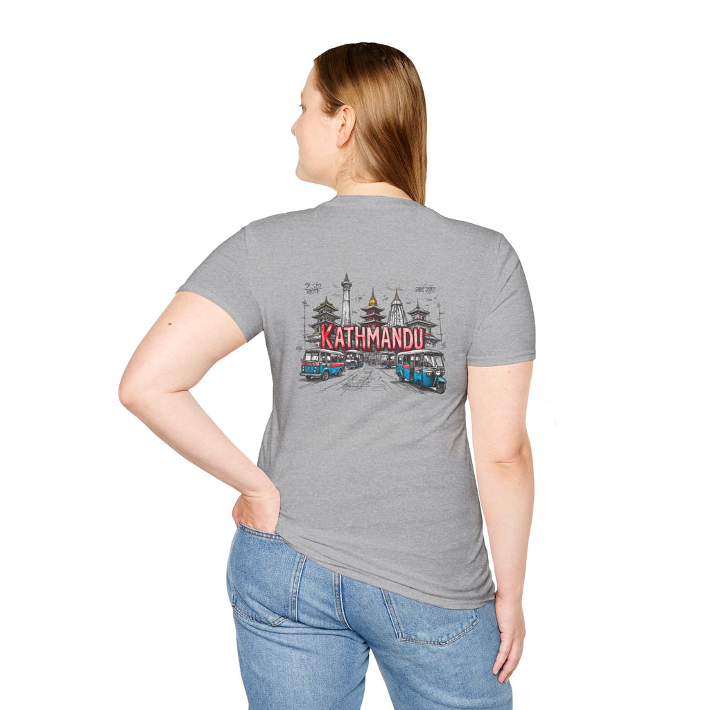 Kathmandu Travel T-Shirt — Nepali Temple & Vintage Jeep Graphic tee