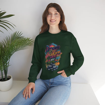 Dream Big Crewneck Sweatshirt — "Dream, Design, Draw" Inspirational Graphic