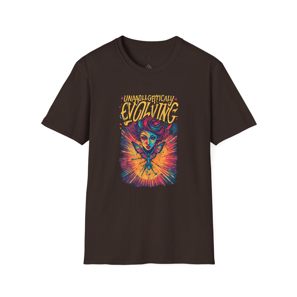 Unapologetically Evolving T-Shirt — Vibrant Butterfly Woman Graphic Tee