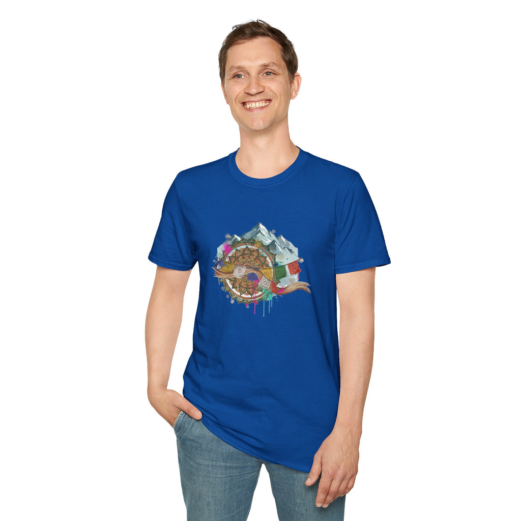 Adventure Turtle Graphic T-Shirt — Mountain Shell Nature Art Tee