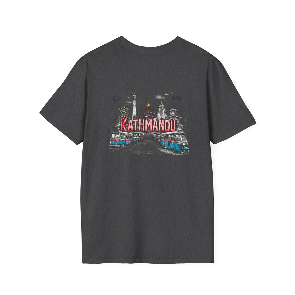 Kathmandu Travel T-Shirt — Nepali Temple & Vintage Jeep Graphic tee
