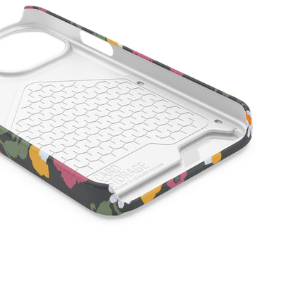Floral Phone Case with Card Holder, Stylish Smartphone Accessory, Gifts for Her, Trendy Floral Design, Perfect for Spring & Summer
