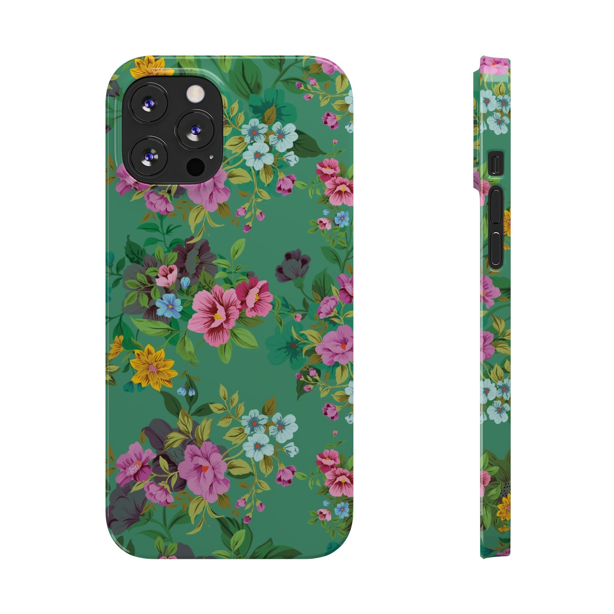 Floral Slim Phone Case - Cute Botanical Design, Gift for Spring, Nature Lovers, Customizable Phone Cover, Trendy Accessories, Flower Power
