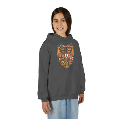 Youth Hoodie — Rustic Peace Mandala Graphic