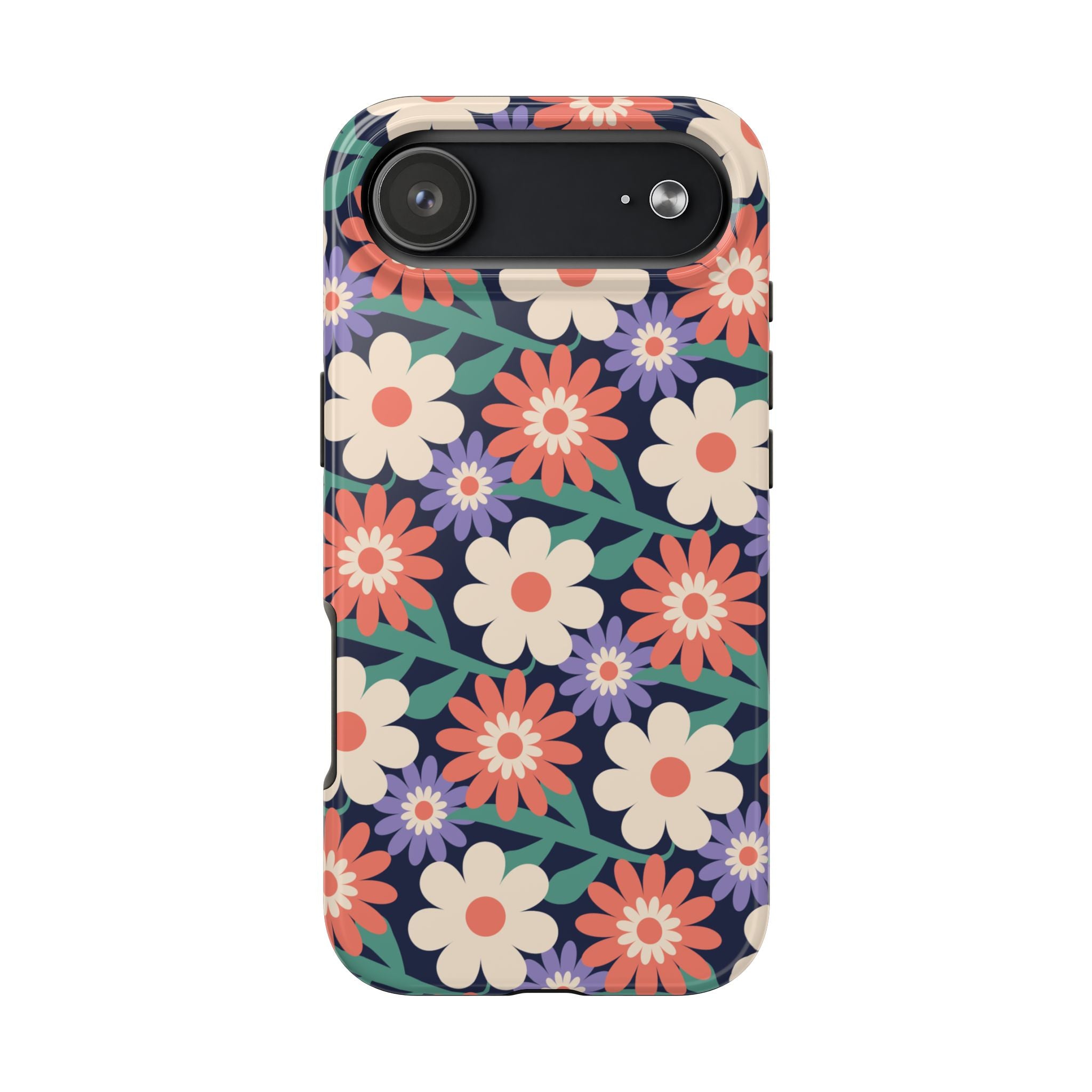 Floral Tough Phone Case — Retro Daisies Protective Phone Cover