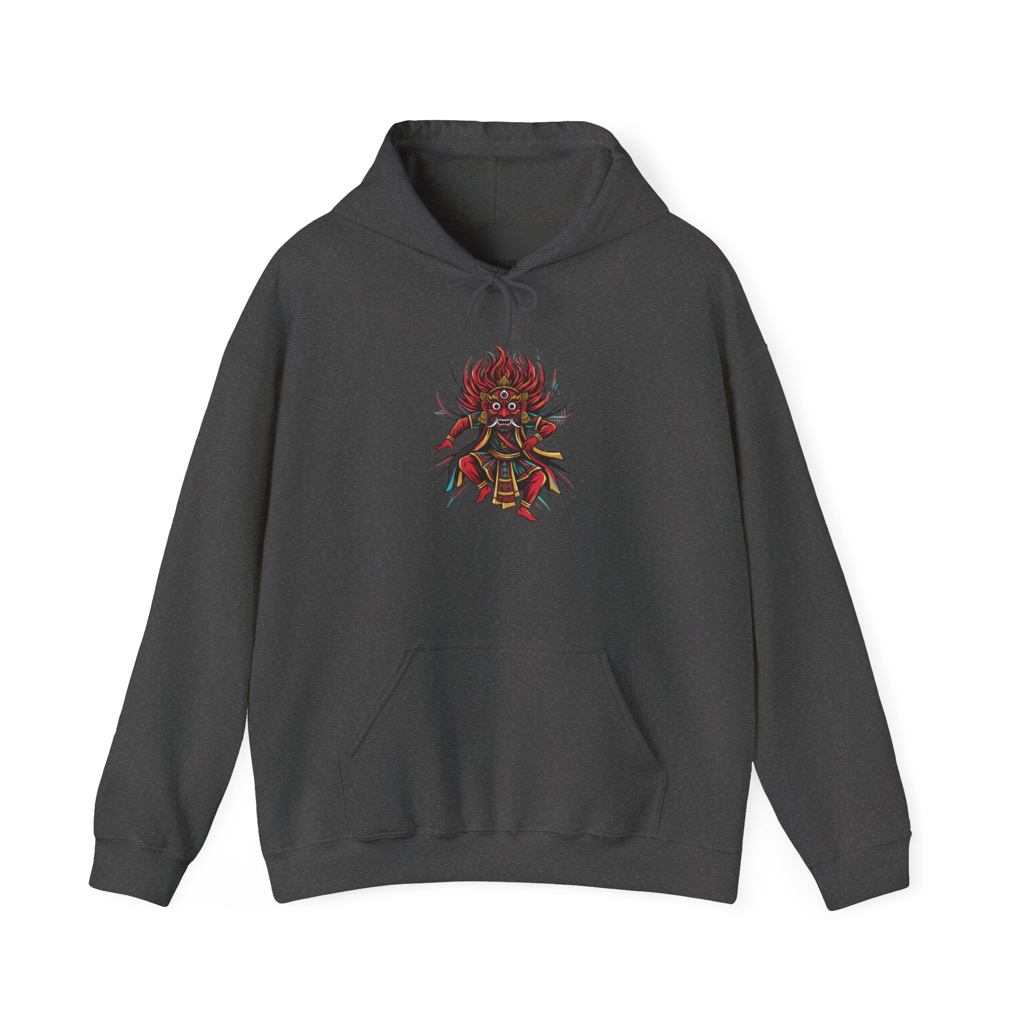 Demonic Oni Mask Hoodie — Japanese Demon Illustration Sweatshirt