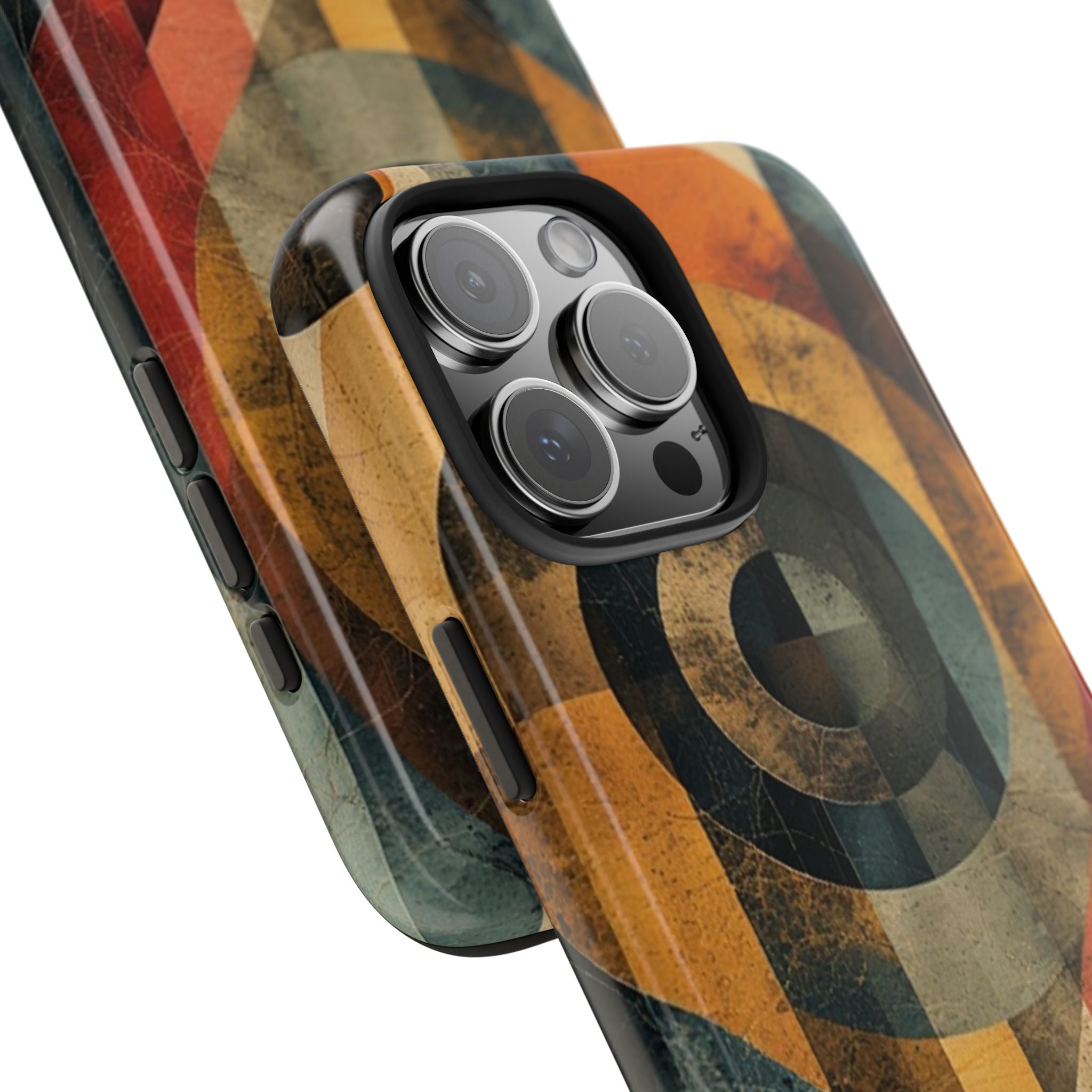 Retro Geometric Tough Phone Case — Vintage Target Circle Design