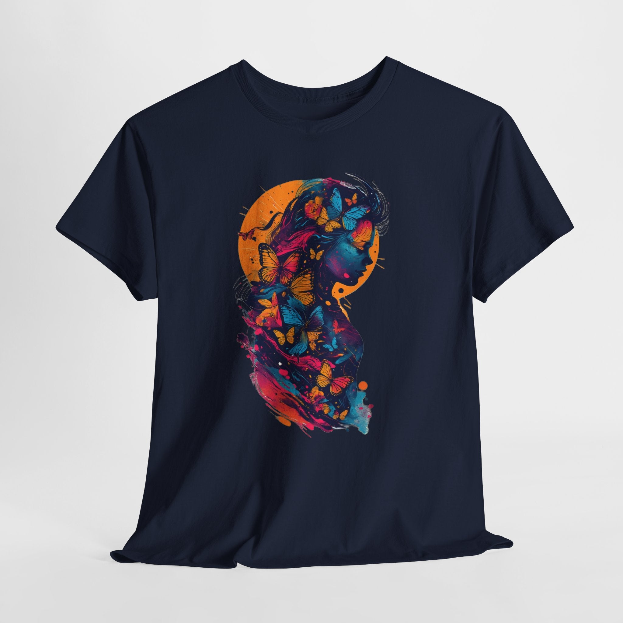 Butterfly Silhouette Graphic Tee — Colorful Maternity Profile Design