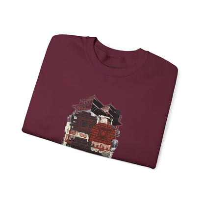 Crewneck Sweatshirt — Cozy Vintage Cabin Illustration with Quote