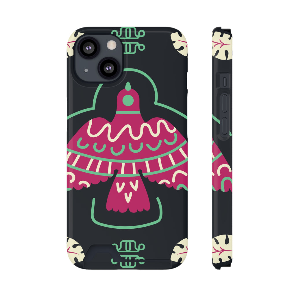 Vibrant Phone Case with Card Holder, Stylish Phone Accessory, Colorful Gift for Her, Boho Phone Cover, Trendy Mobile Case