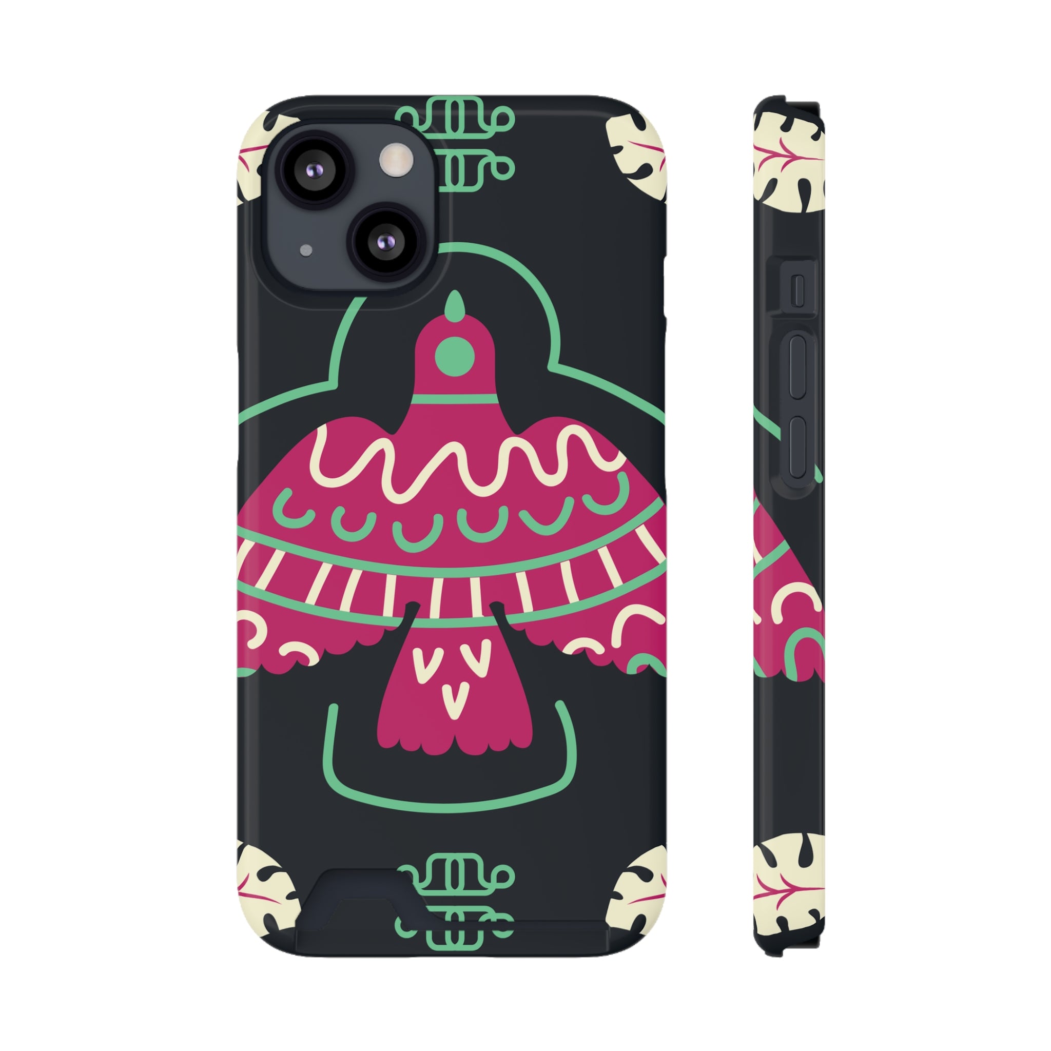 Vibrant Phone Case with Card Holder, Stylish Phone Accessory, Colorful Gift for Her, Boho Phone Cover, Trendy Mobile Case