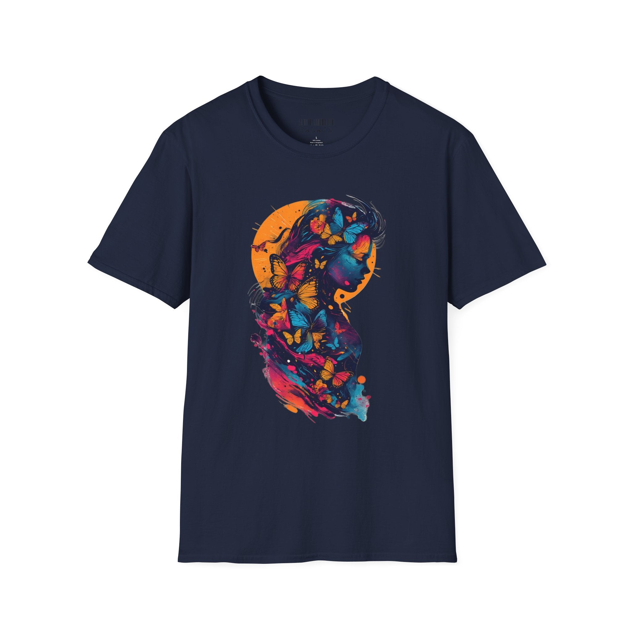 Butterfly Silhouette T-Shirt — Colorful Psychedelic Profile Tee