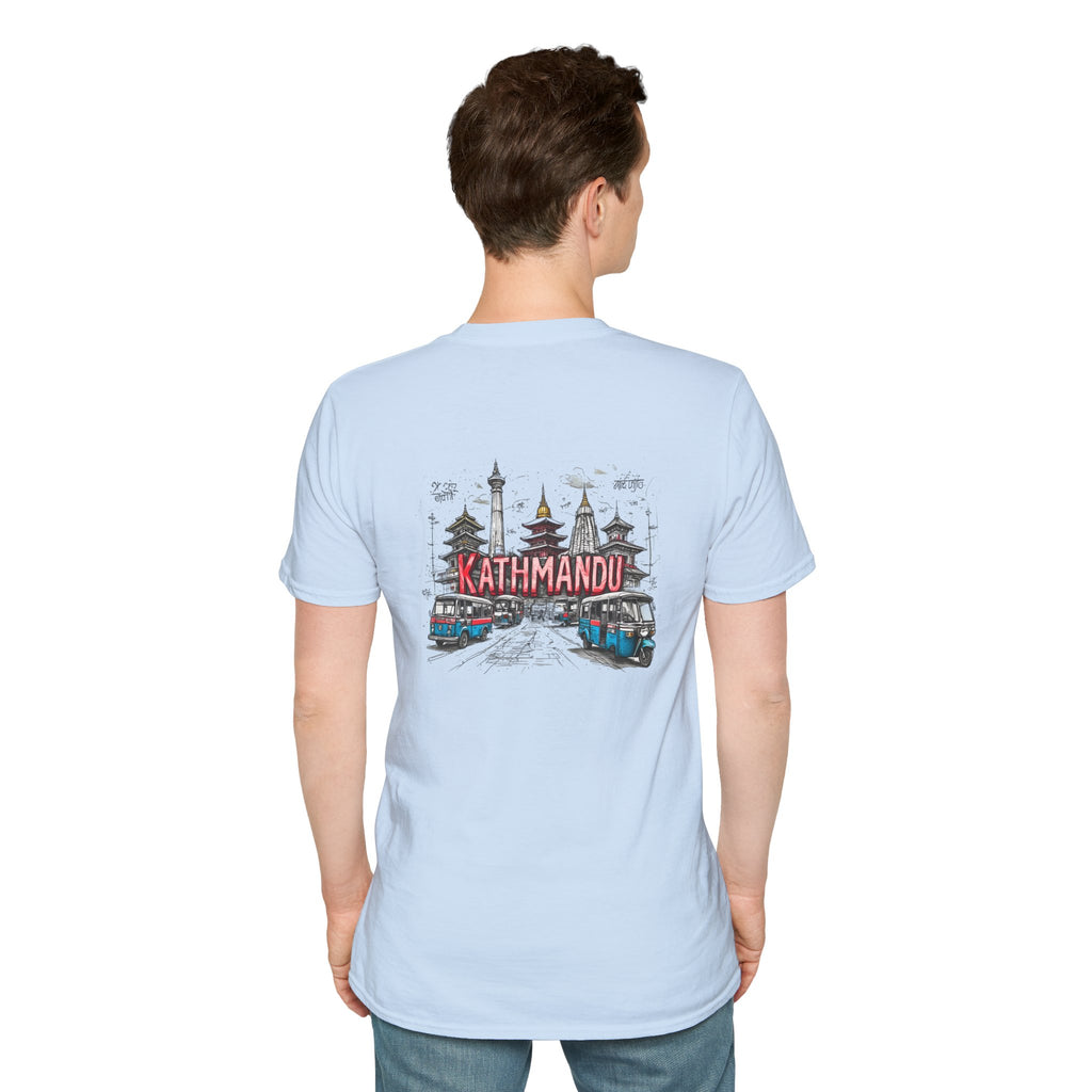 Kathmandu Travel T-Shirt — Nepali Temple & Vintage Jeep Graphic tee