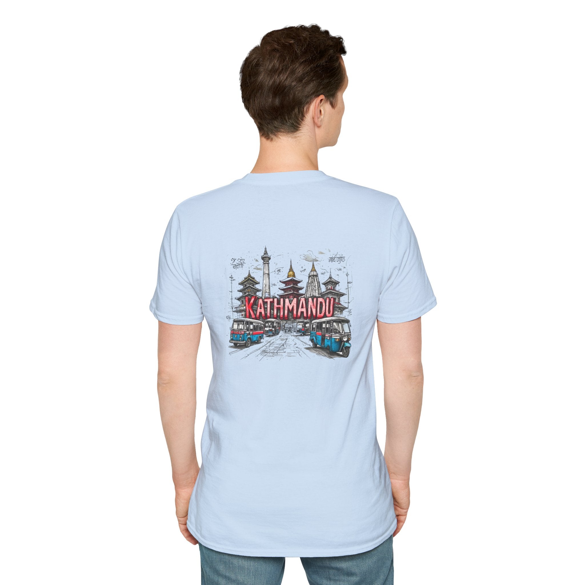 Kathmandu Travel T-Shirt — Nepali Temple & Vintage Jeep Graphic tee