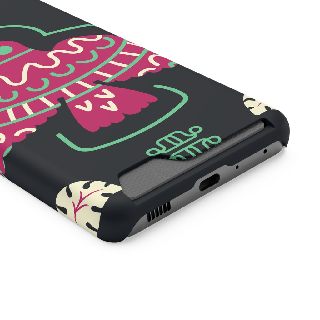 Vibrant Phone Case with Card Holder, Stylish Phone Accessory, Colorful Gift for Her, Boho Phone Cover, Trendy Mobile Case