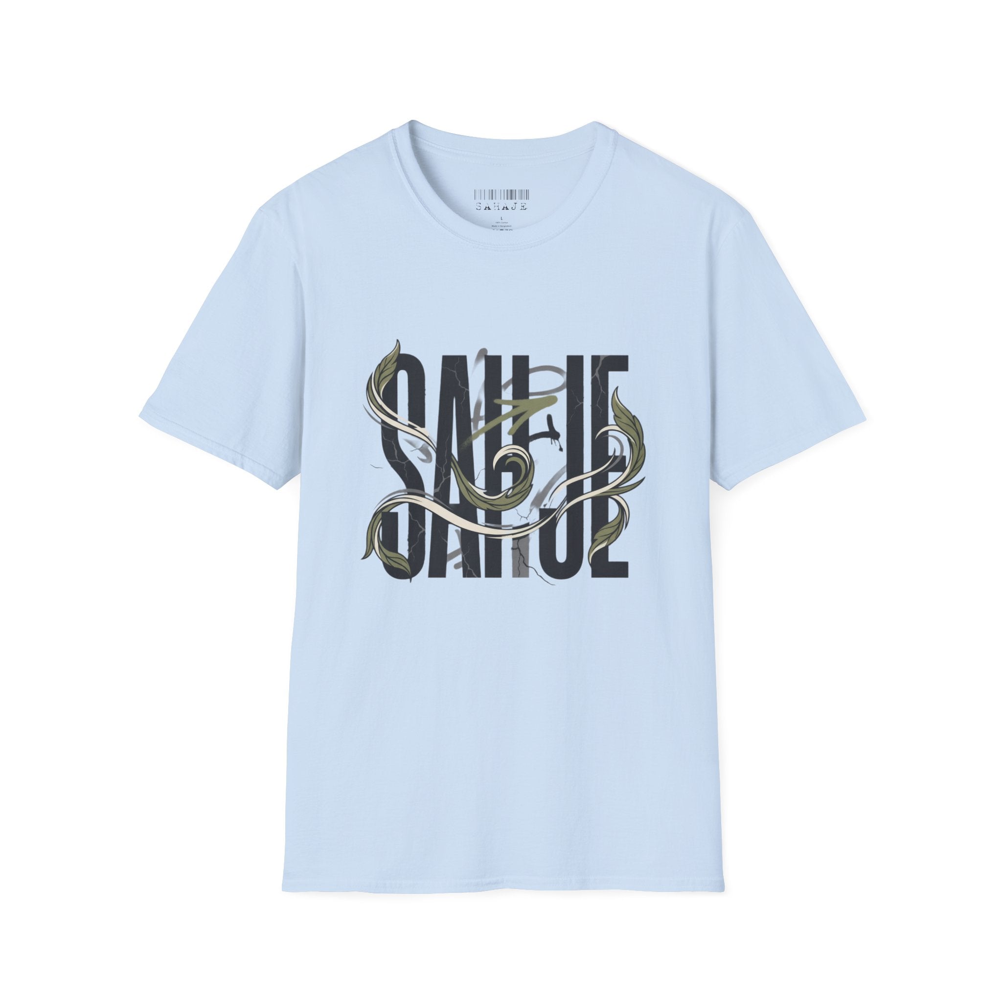 Saurus Graphic T-Shirt — Retro Block Lettering with Snake Illustration