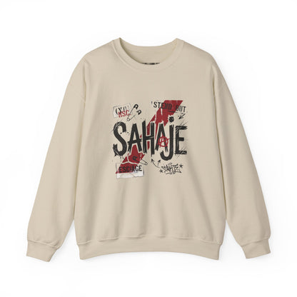 Sahaje Graphic Crewneck Sweatshirt – Streetwear Logo Pullover