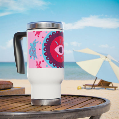 Vibrant Eye Design Stainless Steel Travel Mug, 14oz - Perfect for Coffee Lovers, Gifts for Her, Adventure Mug, Colorful Travel Cup, [...]