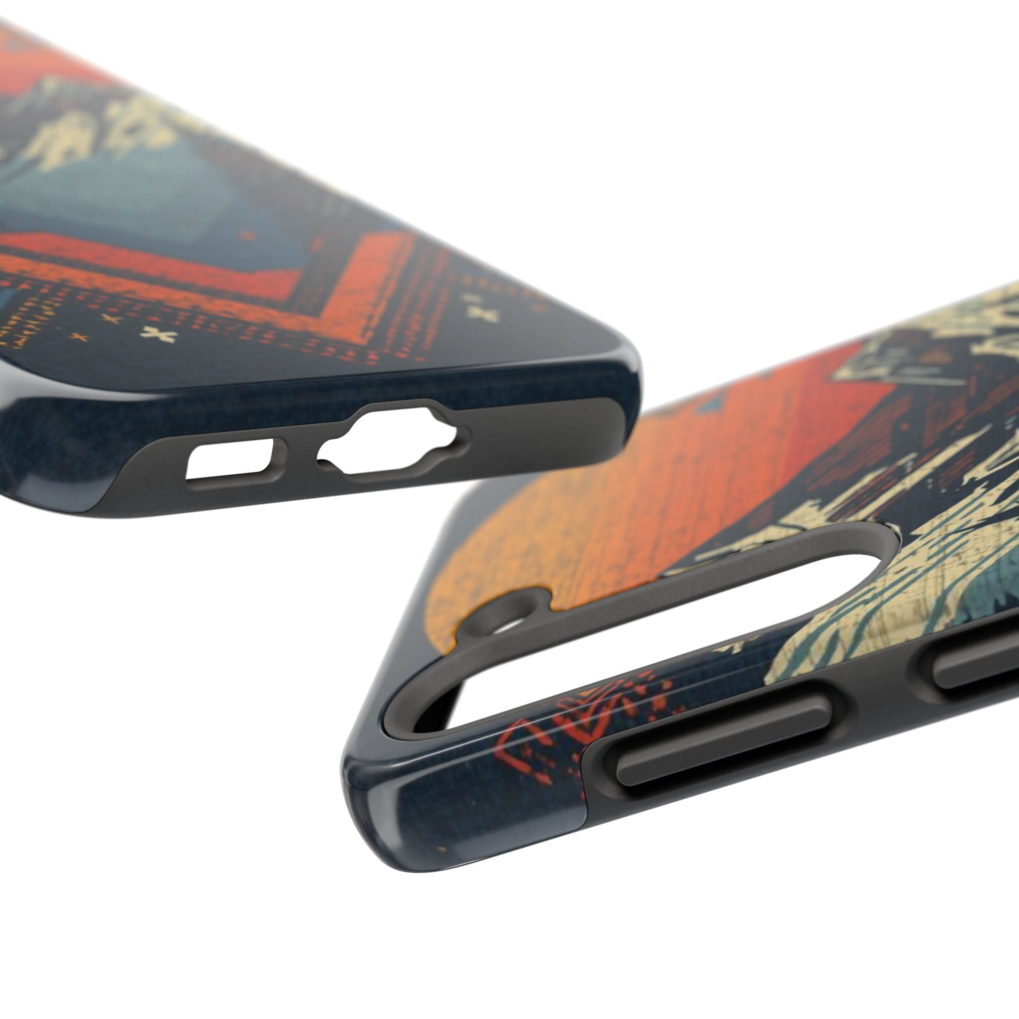 Tough Phone Case — Retro Mountain Sunset Design
