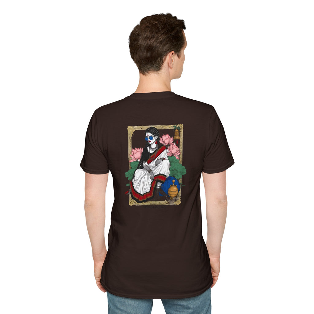 Newari Girl Traditional Dress T-Shirt – Newa Maicha Cultural Pride Graphic Tee, Nepali Heritage Design