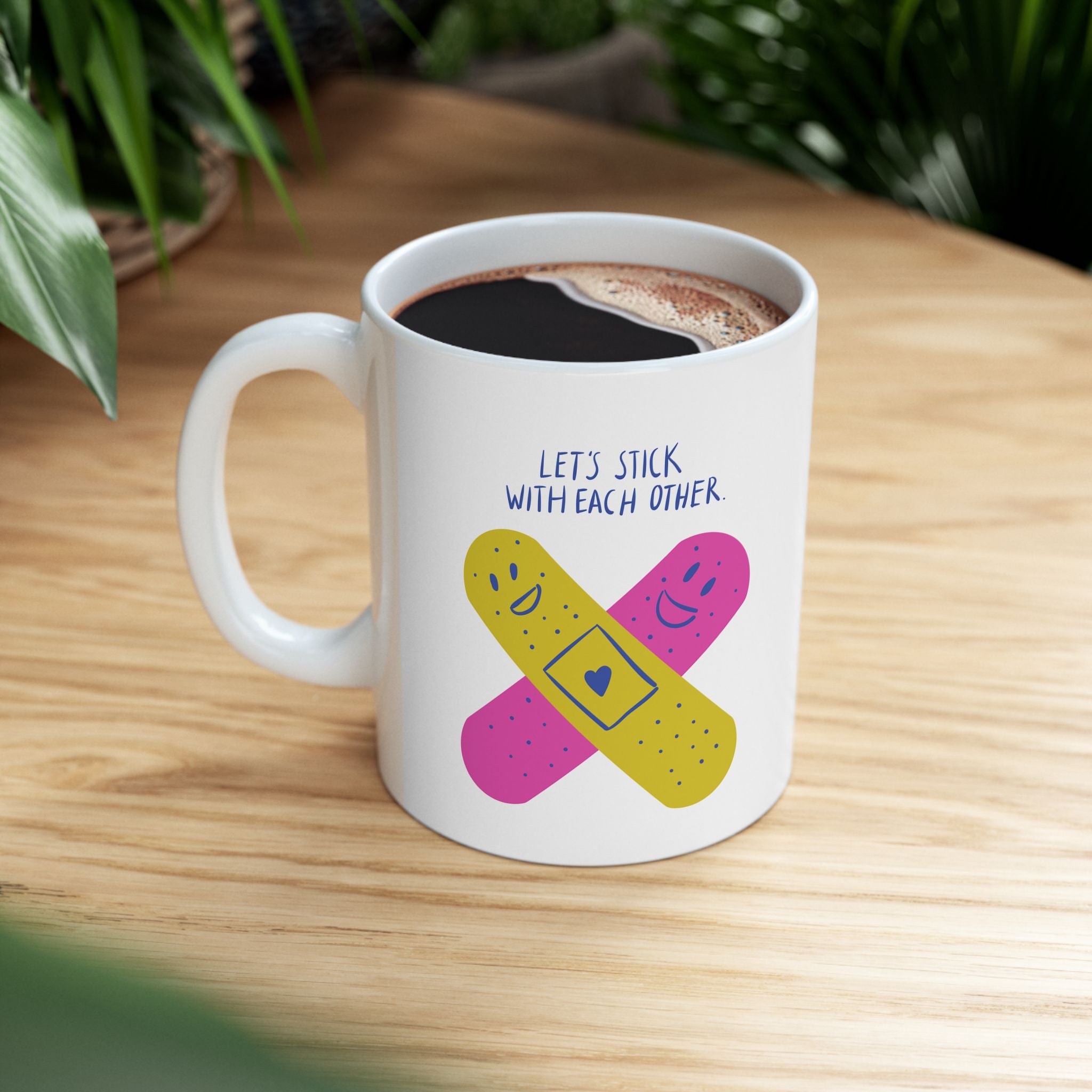 Colorful Bandaid Ceramic Mug - Fun Gift for Doctors, Nurses, Get Well Soon, Cheerful Coffee Cup, 11oz or 15oz