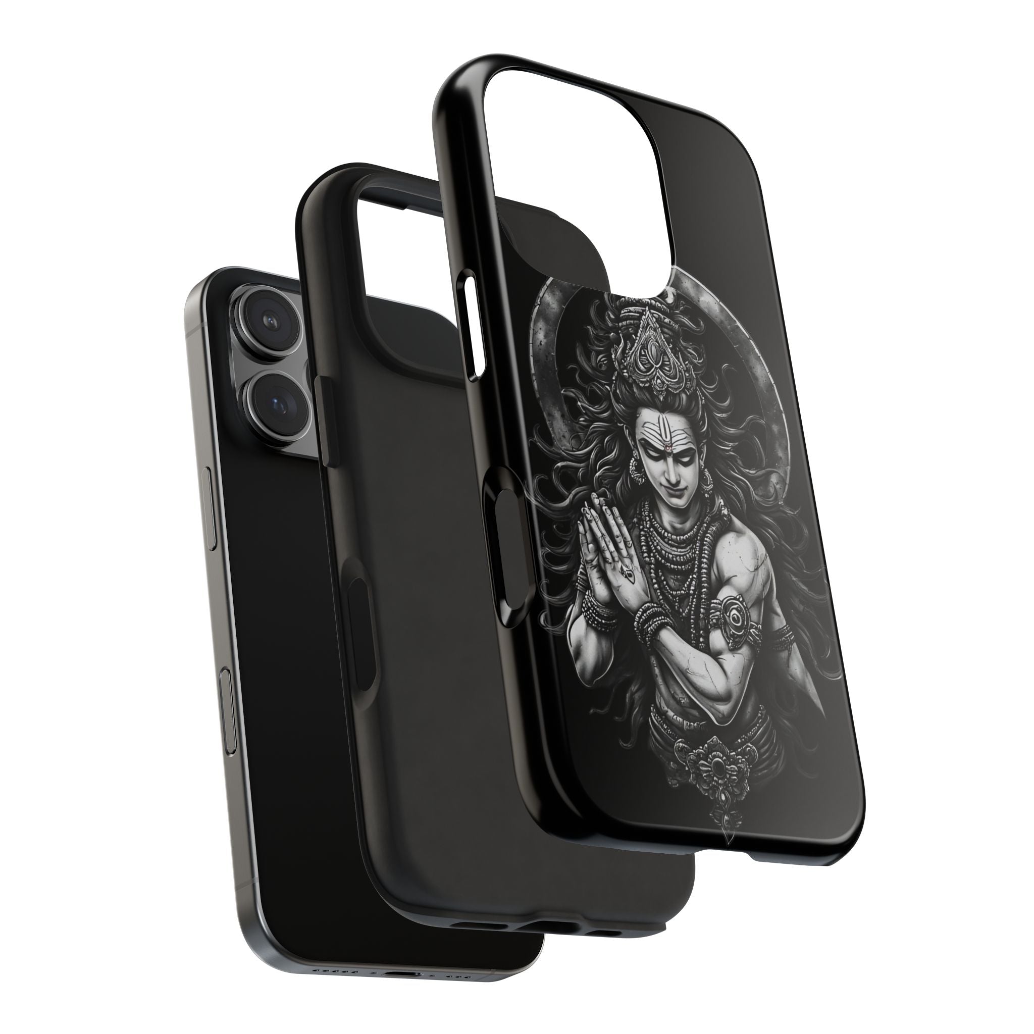 Shiva Tough Phone Case — Black Protective Hindu Deity Design
