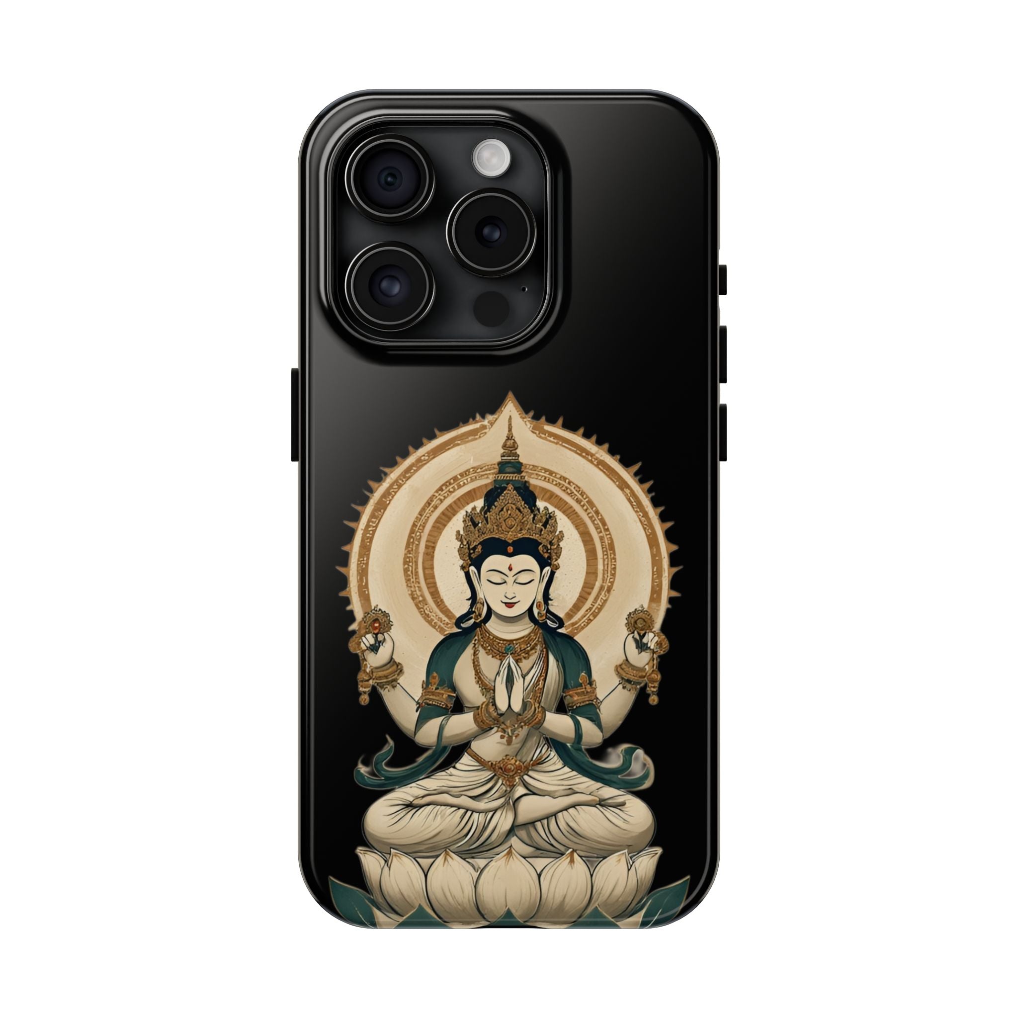Bodhisattva Lotus Tough Phone Case — Protective Buddhist Meditation Phone Cover