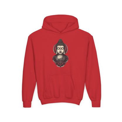 Buddha Head Youth Hoodie — Vintage Lotus Meditation Sweatshirt