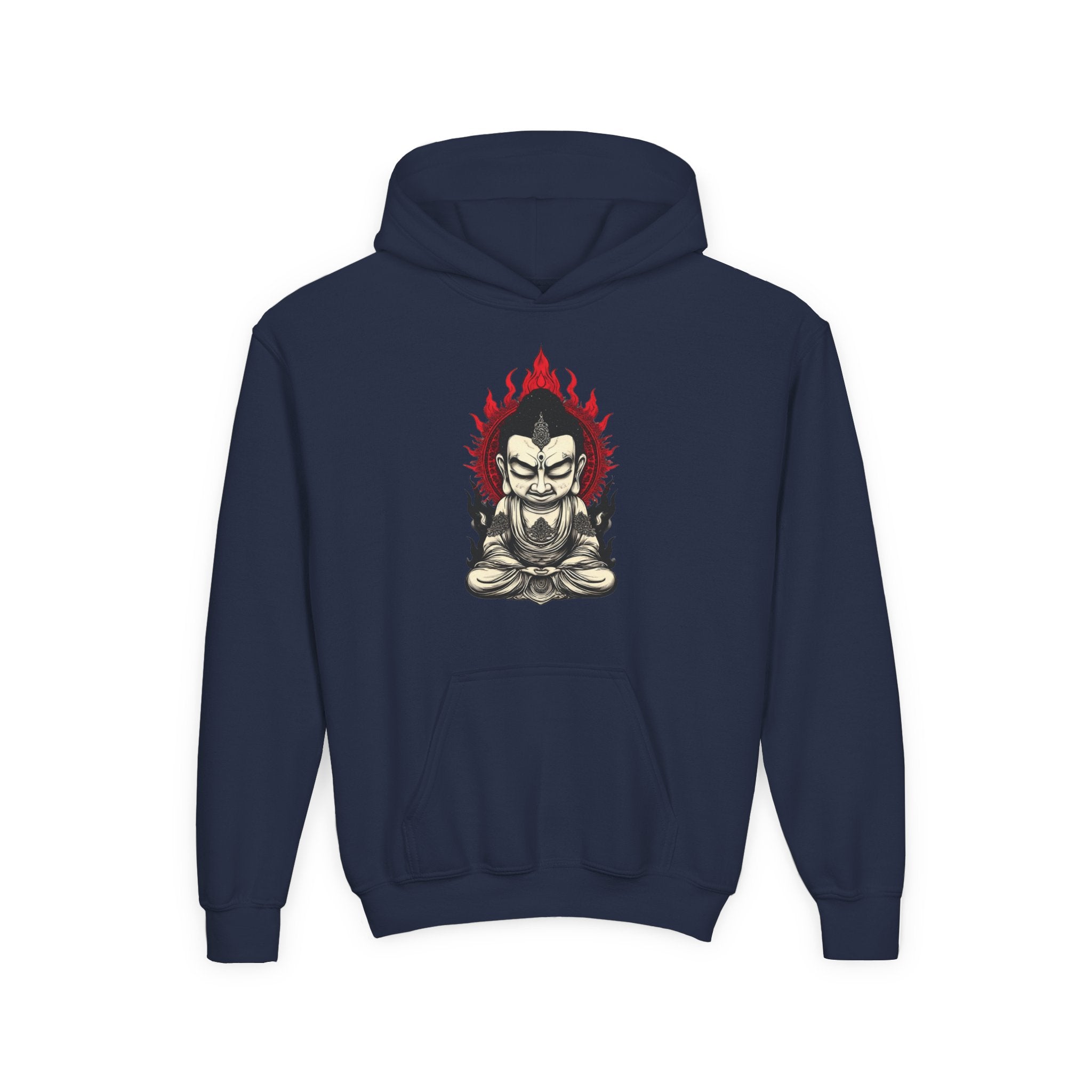 Youth Hoodie — Flaming Meditating Demon Graphic