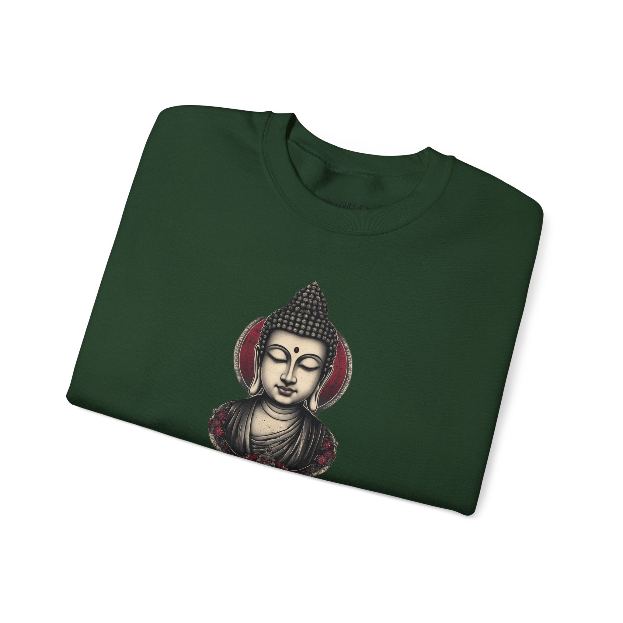 Buddha Lotus Crewneck Sweatshirt — Tranquil Meditation Graphic