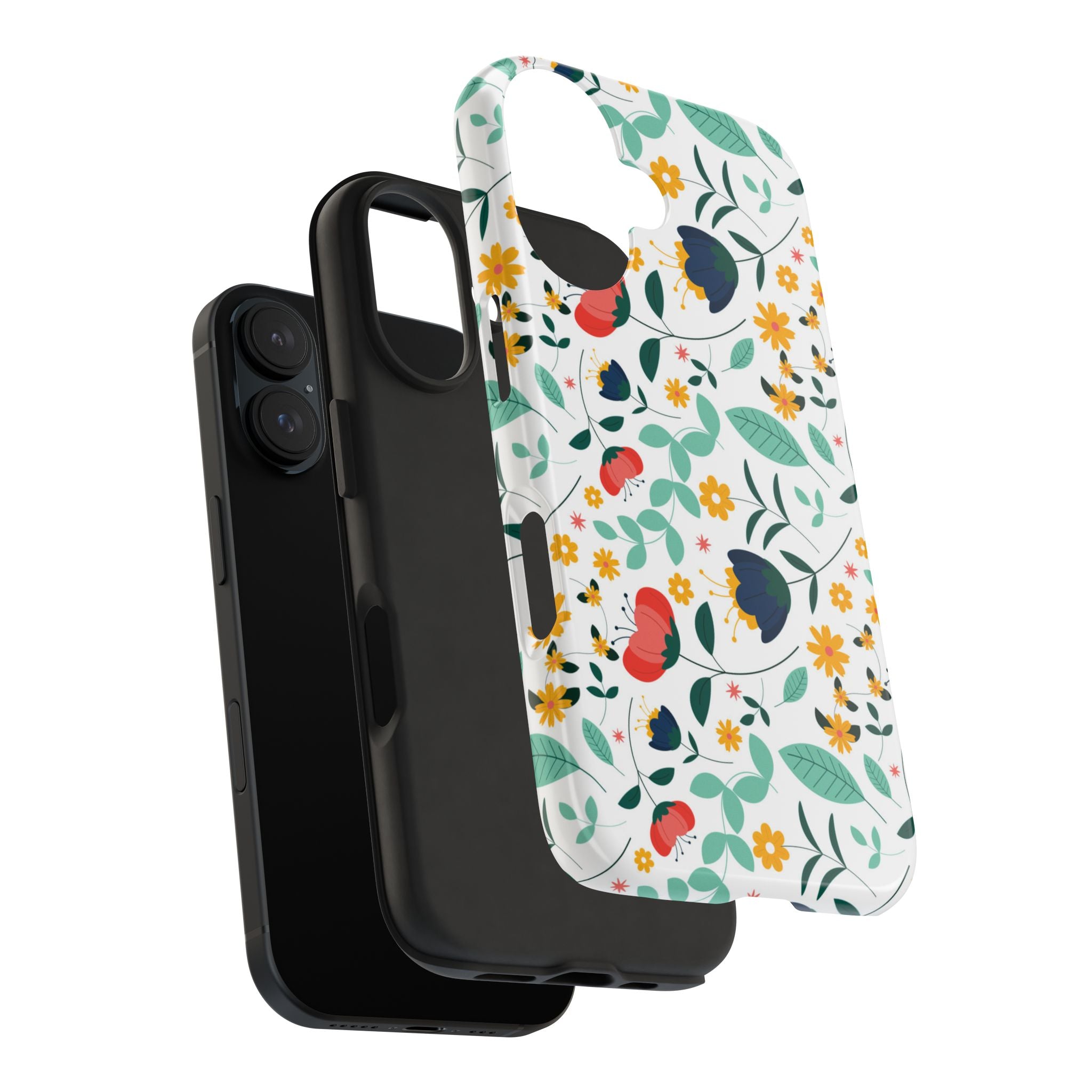 Floral Pattern Tough Phone Case — Colorful Spring Flowers Phone Cover