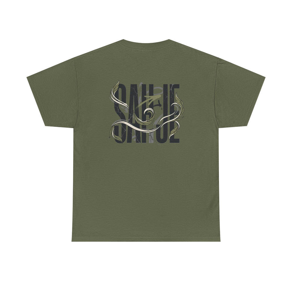 Graphic Tee — 'Savage' Typography with Snake Accent