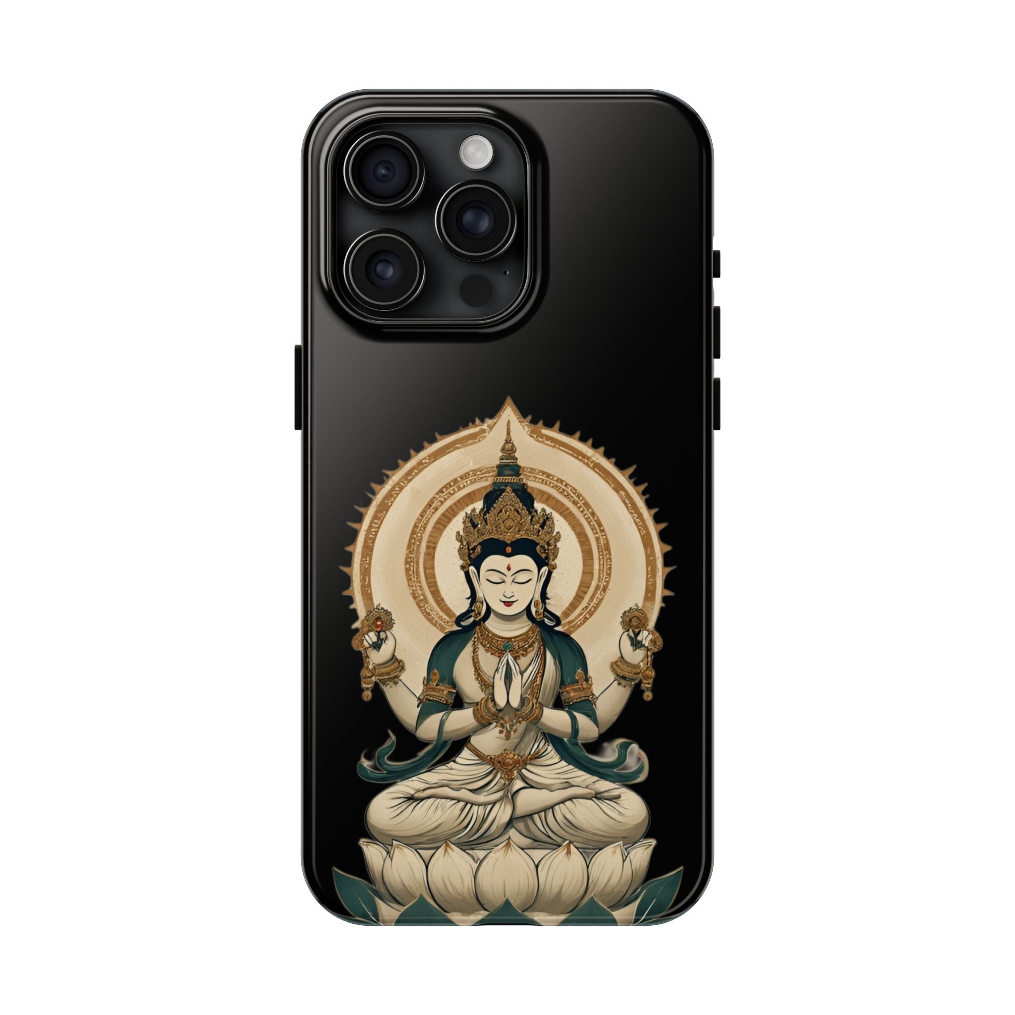 Bodhisattva Lotus Tough Phone Case — Protective Buddhist Meditation Phone Cover