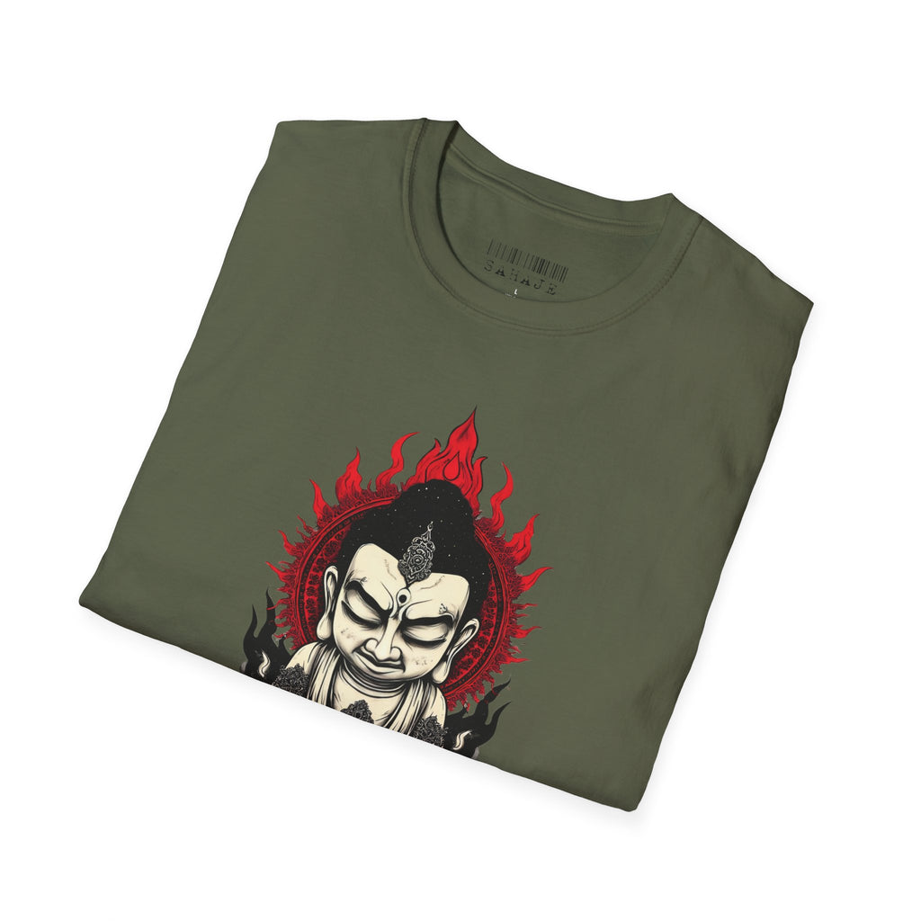 Buddha Flame T-Shirt — Meditative Buddha Graphic Tee