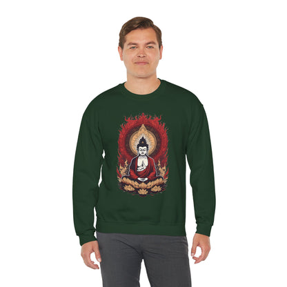 Buddha Lotus Flame Crewneck Sweatshirt