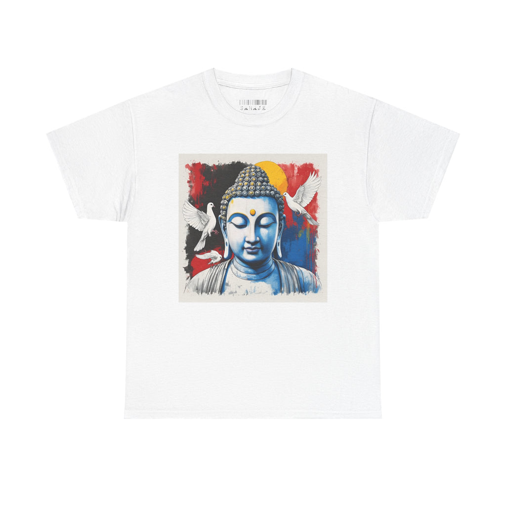 Buddha Peace Tee — Colorful Buddha & Doves Graphic T-Shirt