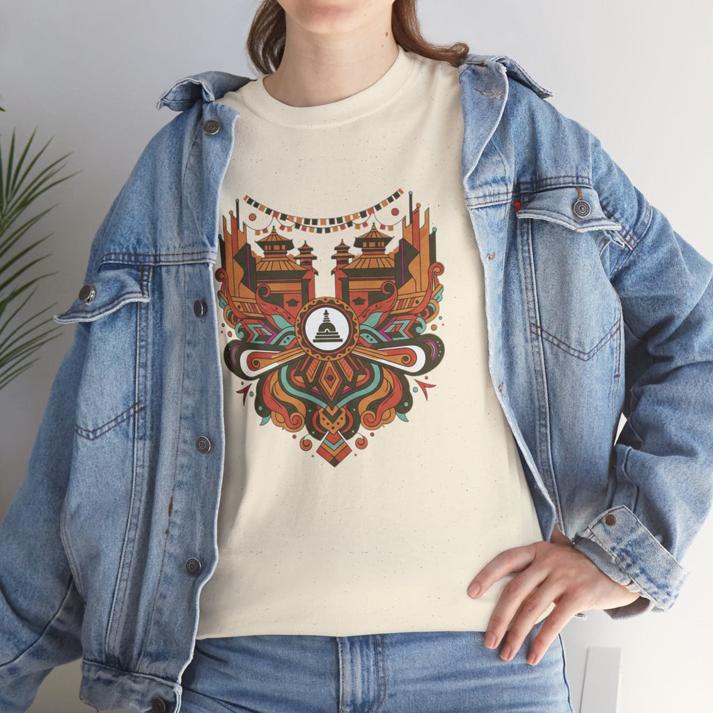 Mandala Cityscape Tee — Boho Urban Art Graphic T-Shirt