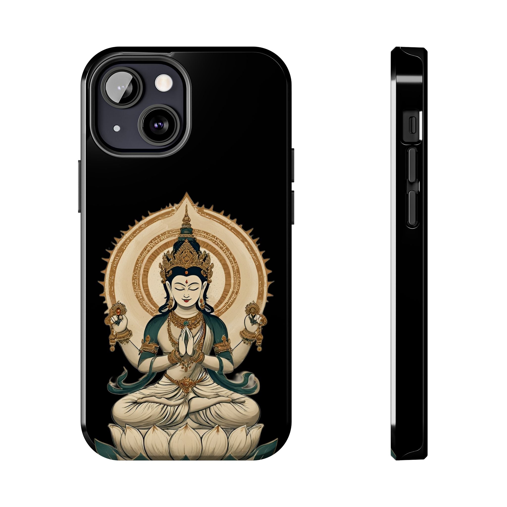 Bodhisattva Lotus Tough Phone Case — Protective Buddhist Meditation Phone Cover