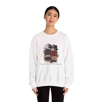 Crewneck Sweatshirt — Vintage Camper Roadtrip Illustration ("Where's Every Place I’ve Been, and Every Place I’m Going")