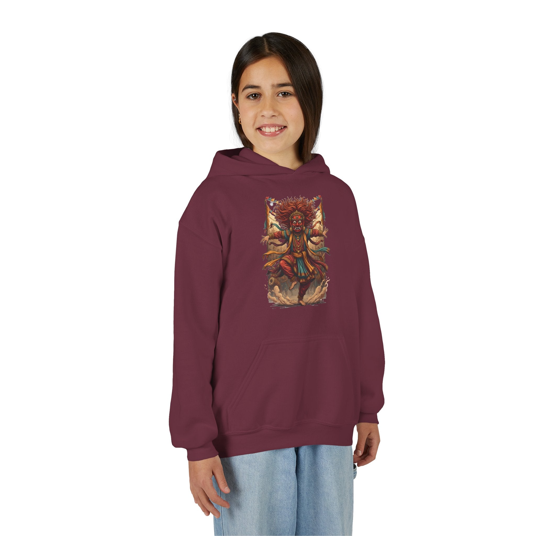 Youth Hoodie — Tribal Sun Dancer Graphic Kids Sweatshirt