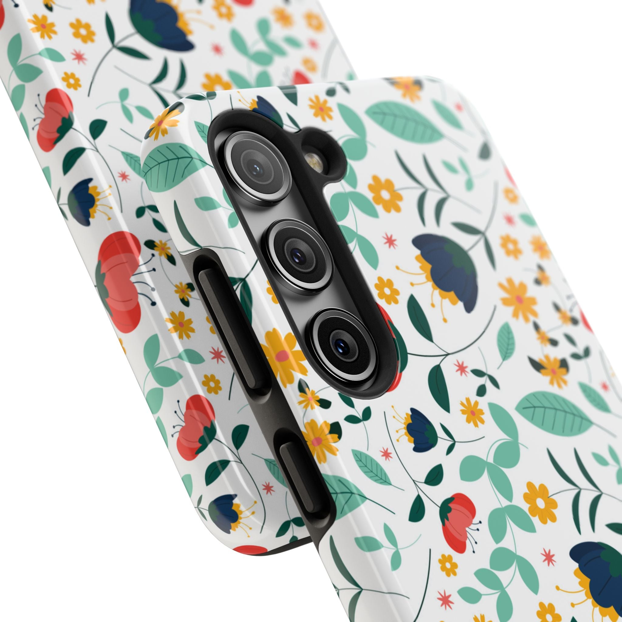 Floral Pattern Tough Phone Case — Colorful Spring Flowers Phone Cover