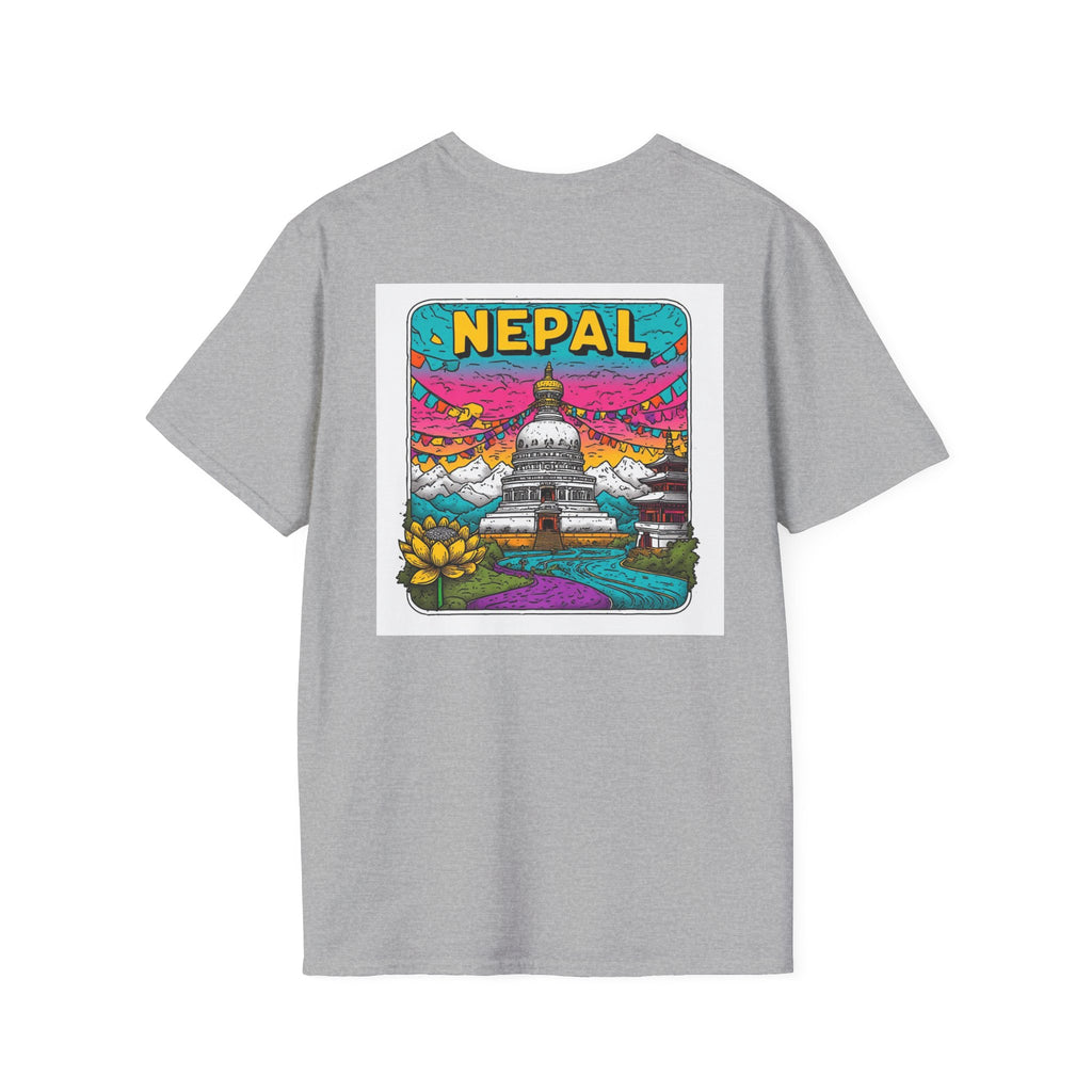 Nepal Graphic T-Shirt — Colorful Stupa Travel Tee
