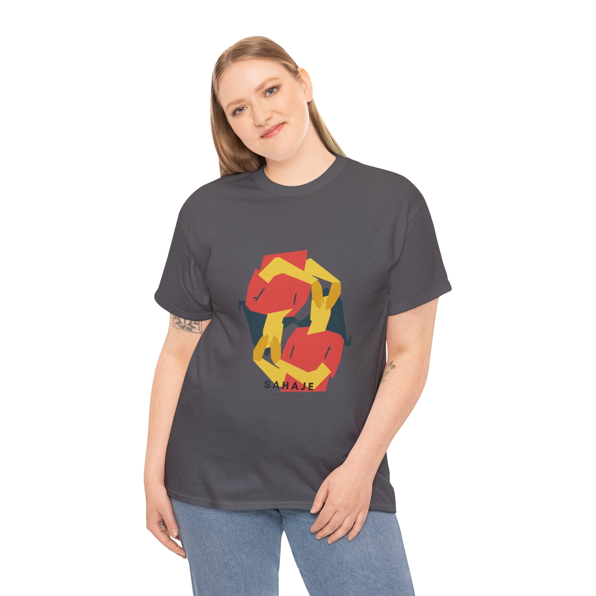 Geometric Fox Tee — Stylized Red & Yellow Fox Illustration T-Shirt