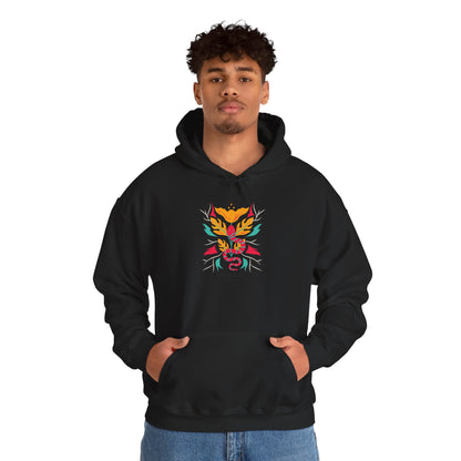 Floral Snake Hoodie — Colorful Serpent & Bloom Graphic Sweatshirt