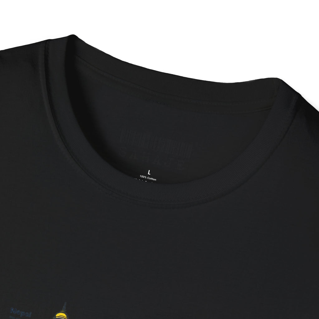 Nepal Temple Skyline T-Shirt – Nepali Cultural Heritage Graphic Tee, Travel & Spiritual Design