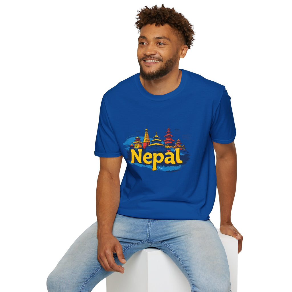 Nepal Temple Skyline T-Shirt – Nepali Cultural Heritage Graphic Tee, Travel & Spiritual Design