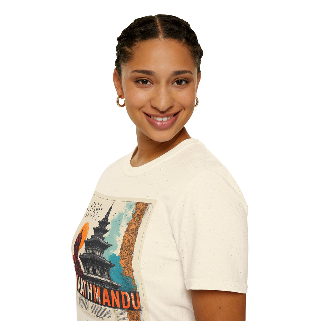 Kathmandu Vintage Travel T-Shirt – Retro Nepal Skyline Graphic Tee, Cultural Tourism Design