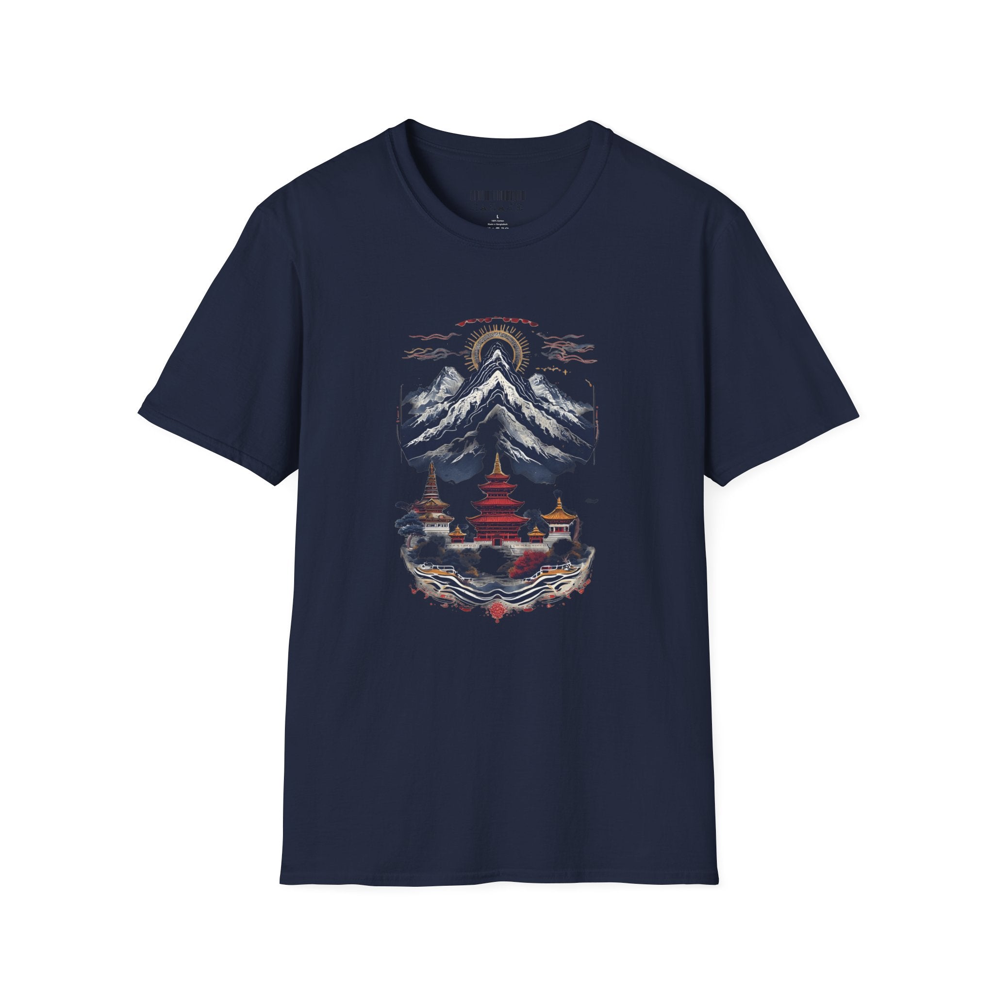 Asian Landscape T-Shirt — Mountain Pagoda Scenic Tee