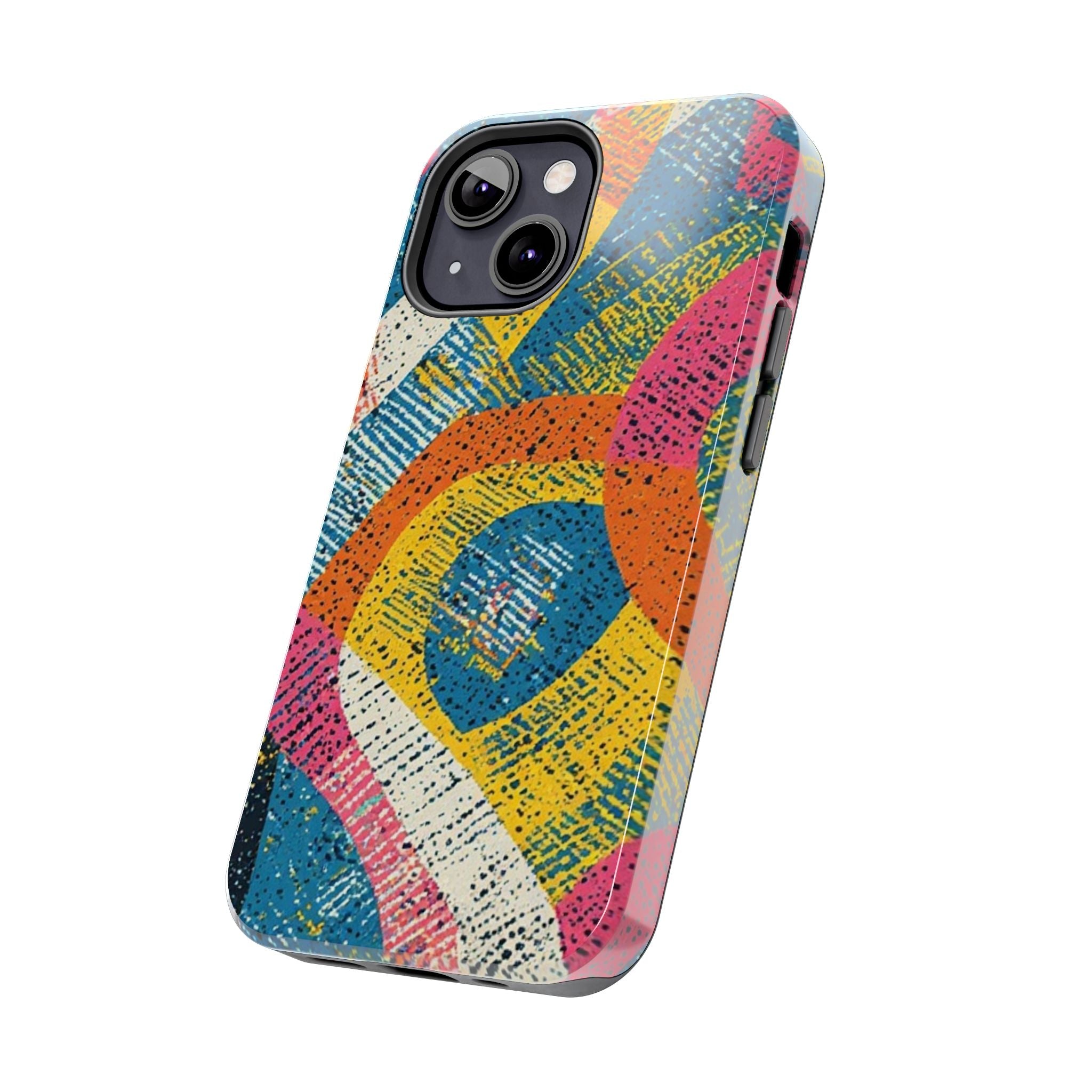 Bold Retro Abstract Tough Phone Case — Colorful Geometric Protective Cover